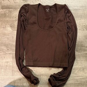 Gaze Chocolate Brown Long Sleeve Bodysuit